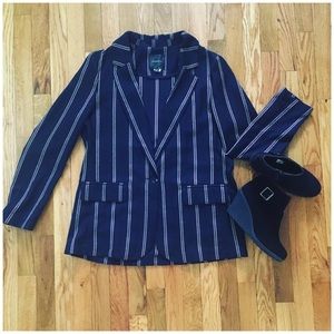Navy striped blazer-Dynamite-size L
